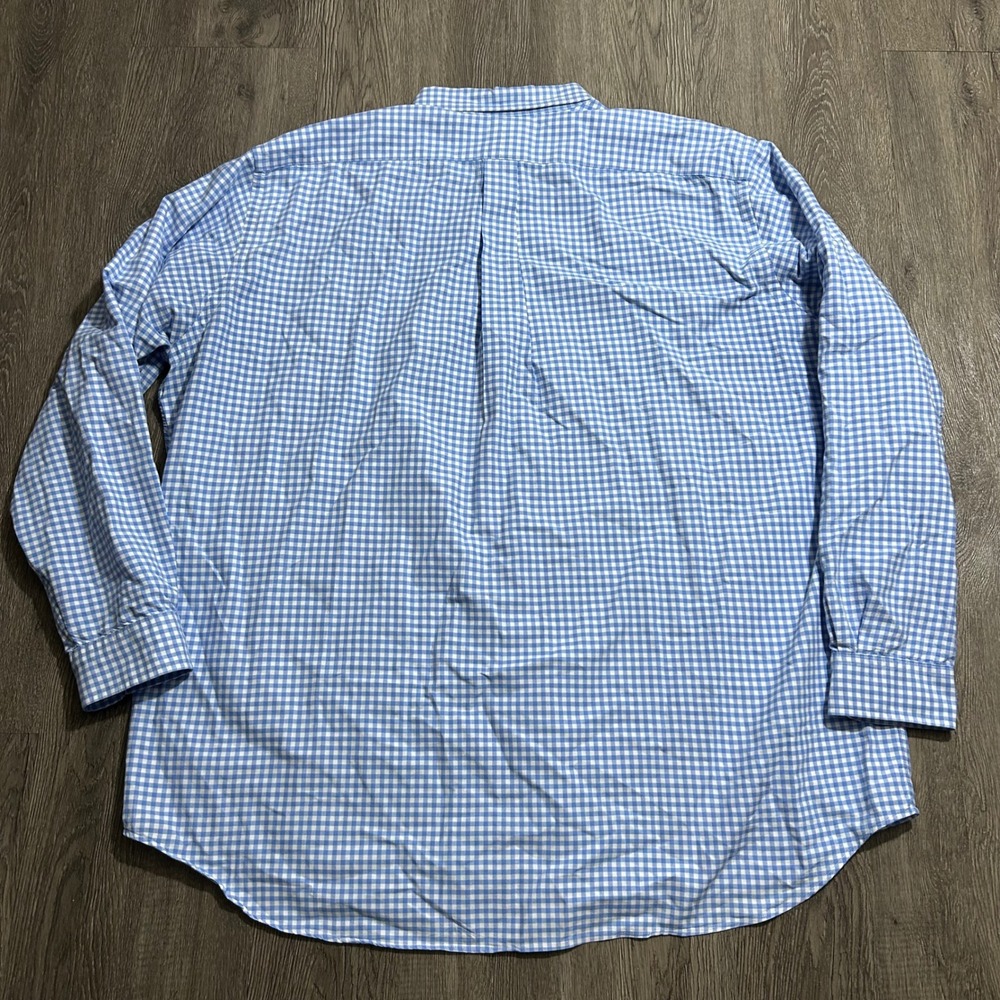 Polo Ralph Lauren Button Down Shirt 3XLT Blue Gingham Classic Fit Big and Tall - Picture 9 of 9